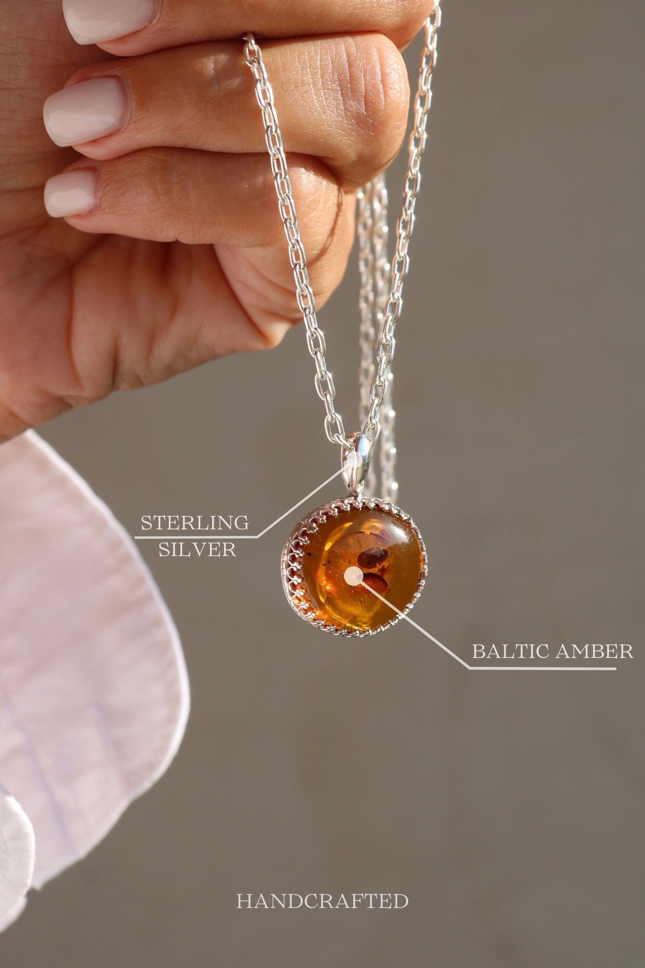 Baltic Amber Silver Pendant