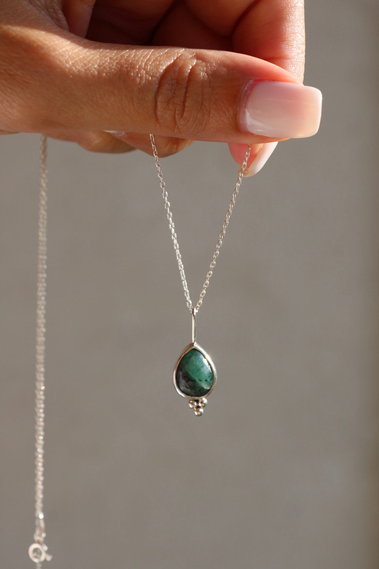 Emerald Silver Pendant Balls