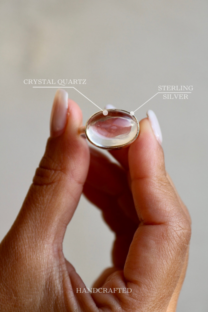 Crystal Quartz Silver Ring