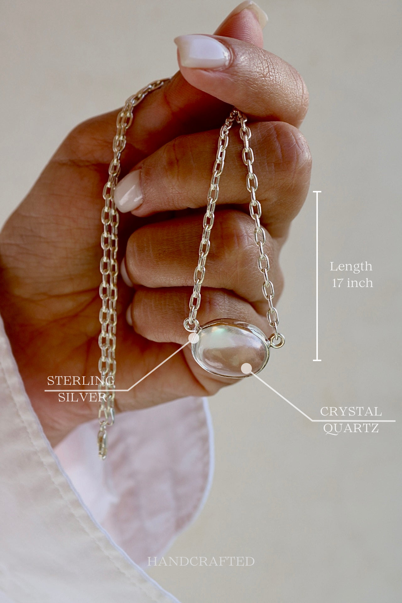 Crystal Quartz Silver Pendant