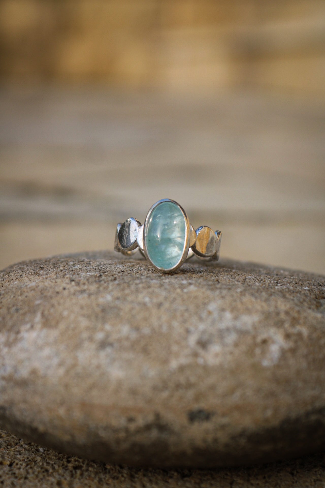 Aquamarine silver ring