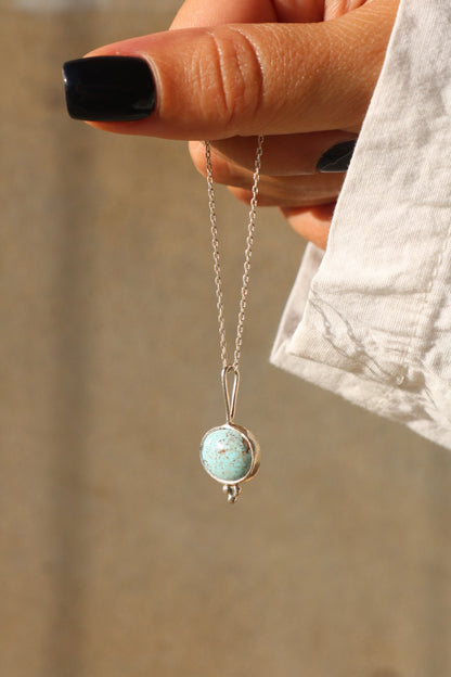 Kazakh Turquoise Silver Pendant