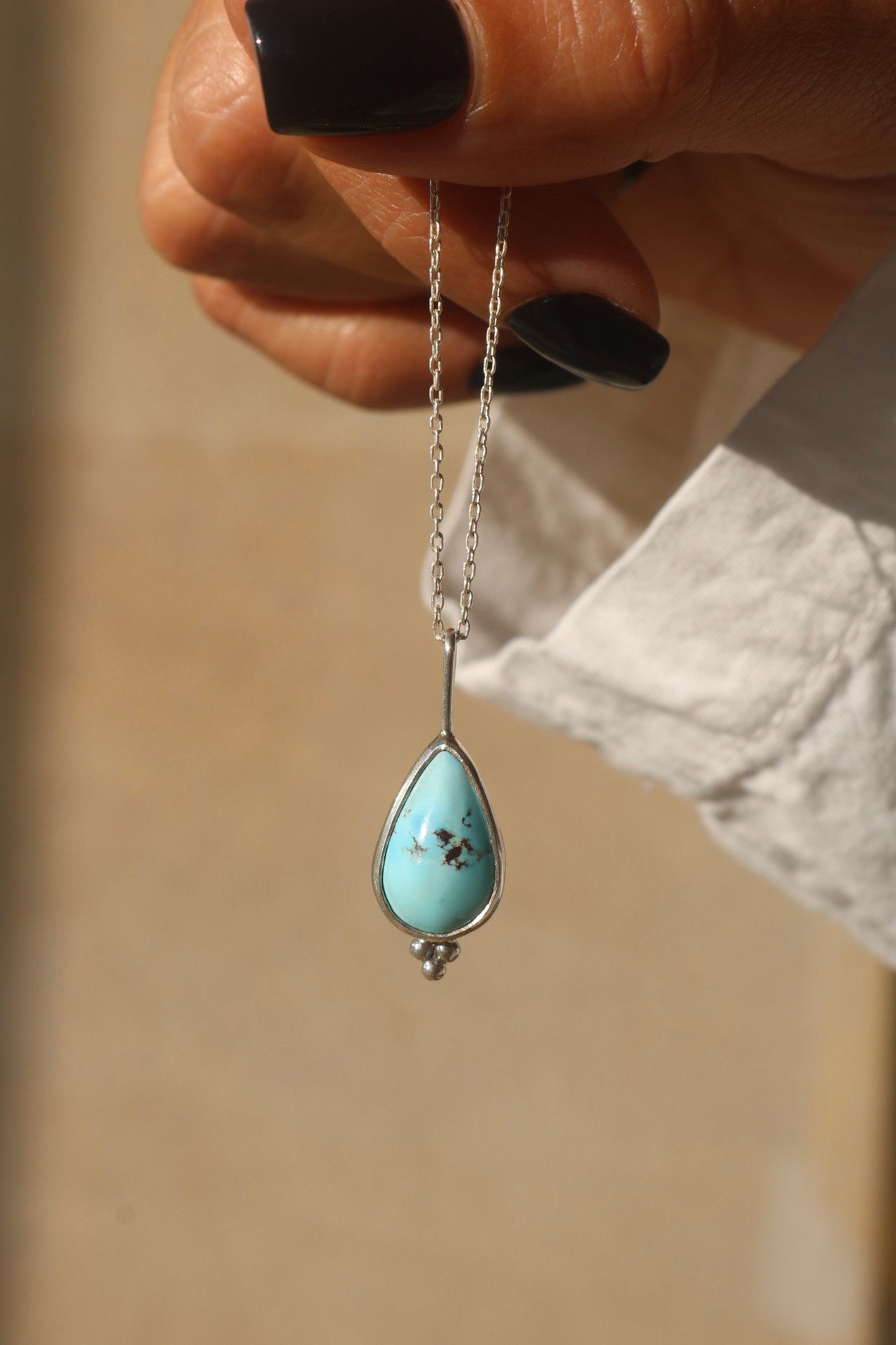 Kazakh Turquoise Silver Pendant