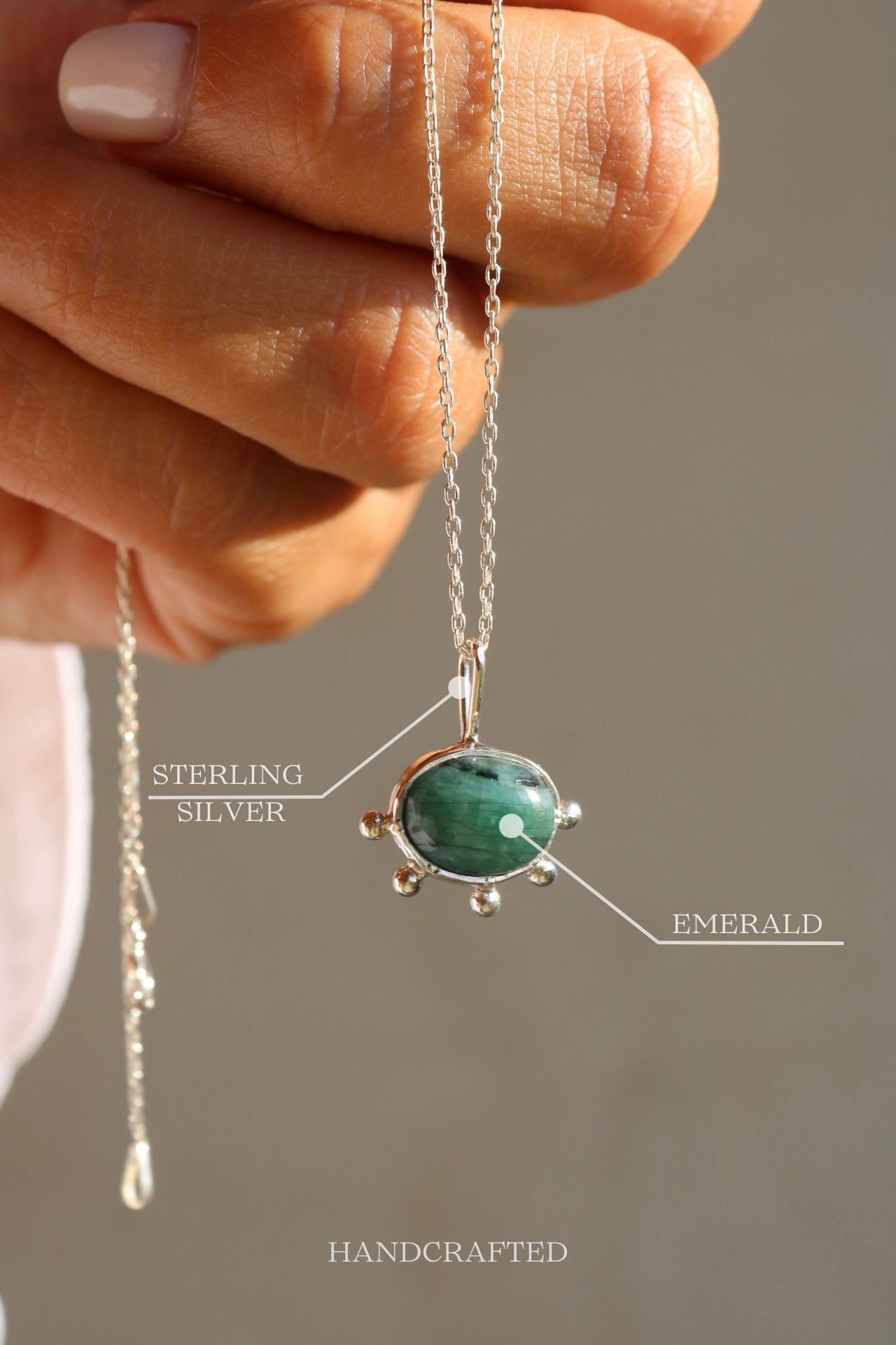 Emerald Silver Pendant Balls