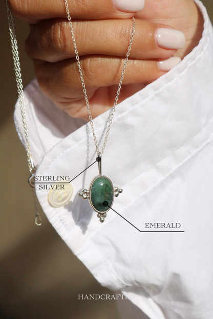 Emerald Silver Pendant Balls
