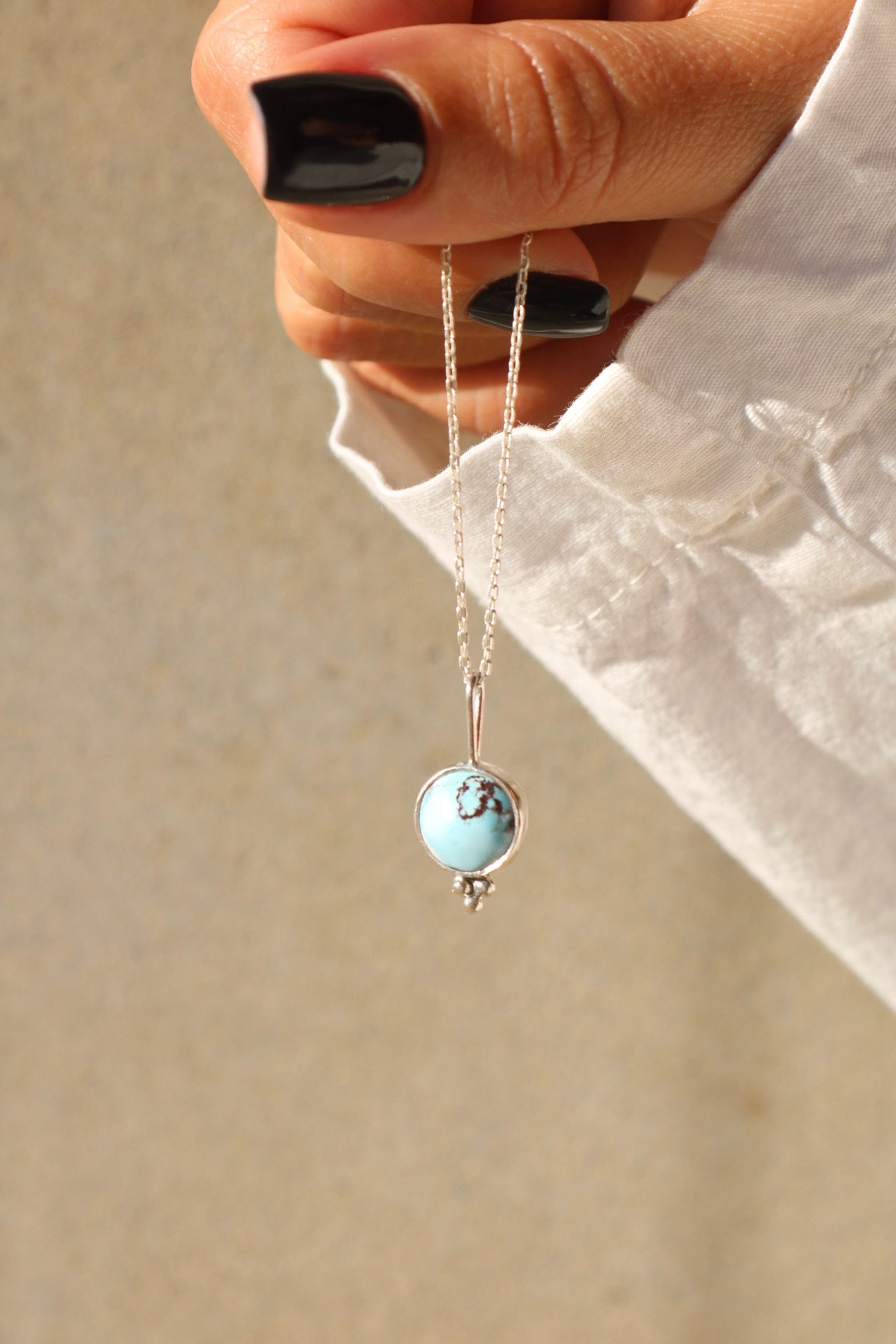 Kazakh Turquoise Silver Pendant