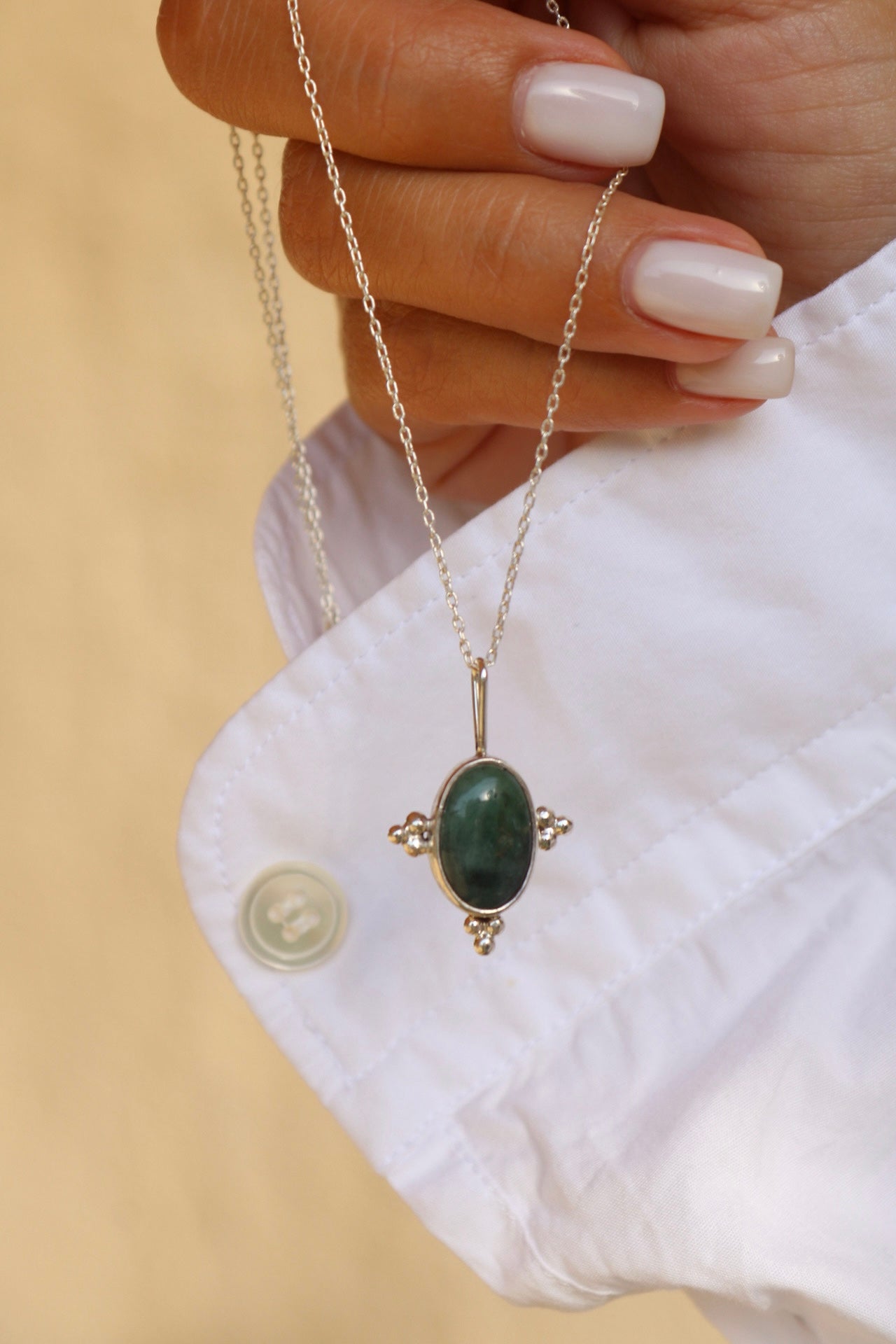 Emerald Silver Pendant Balls