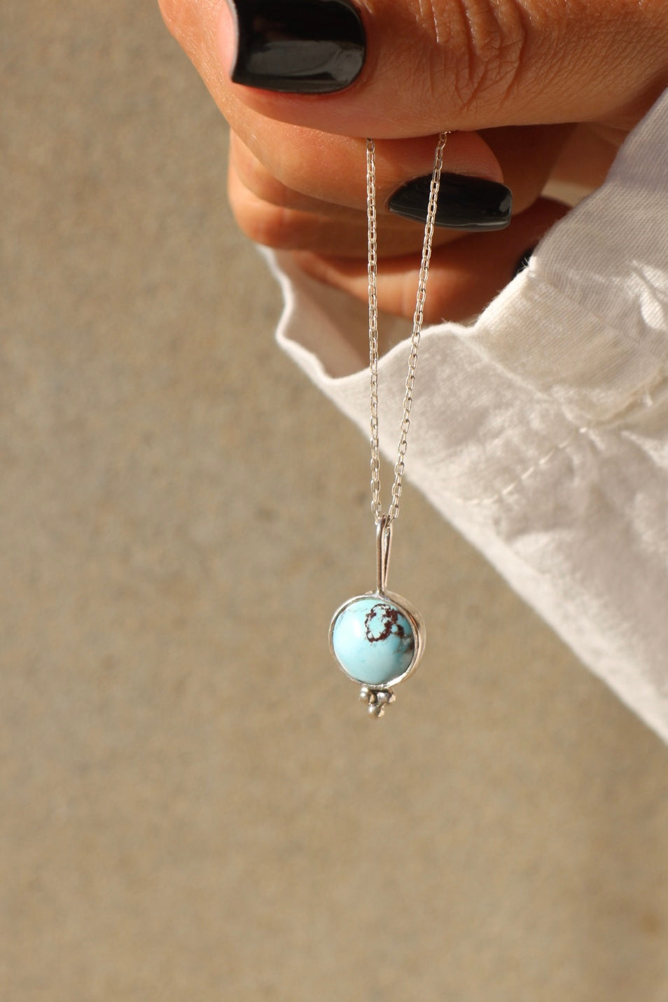Kazakh Turquoise Silver Pendant