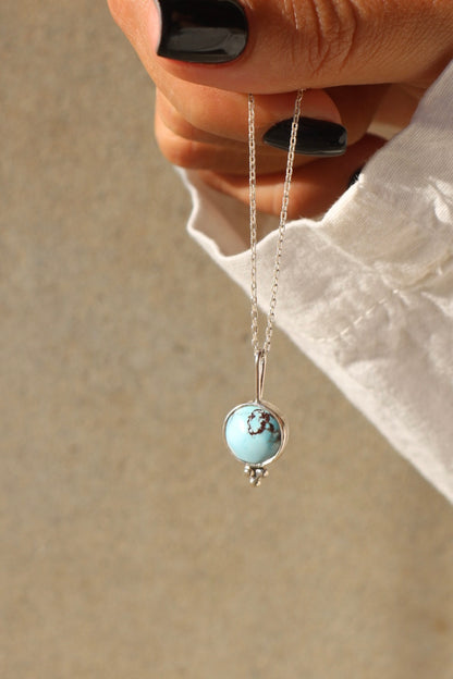 Kazakh Turquoise Silver Pendant
