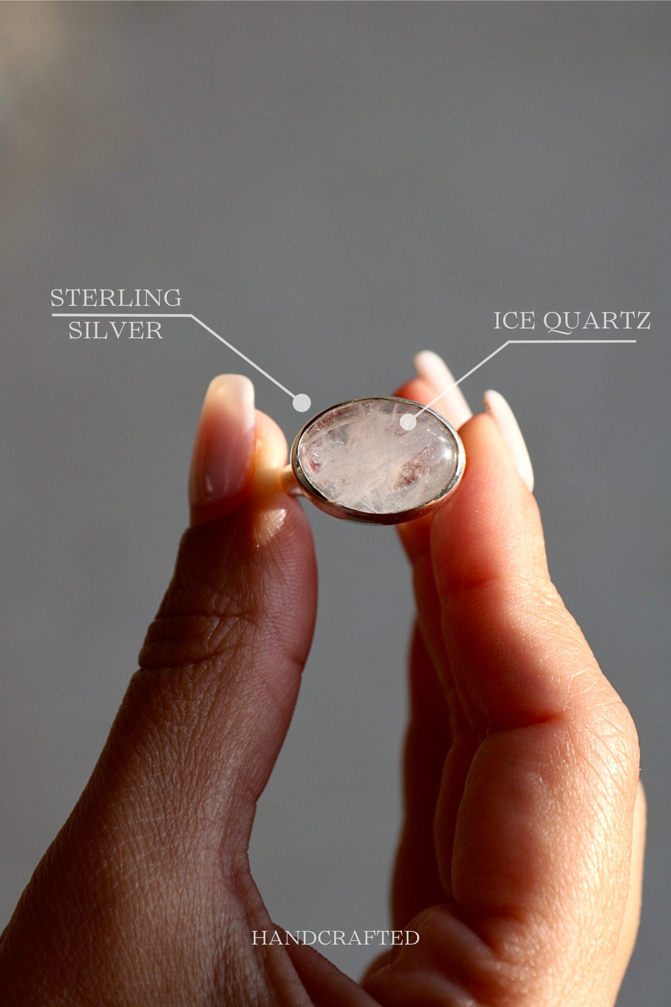 Ice Crystal Quartz Silver Ring
