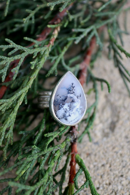 Dendritic Opal Silver Ring