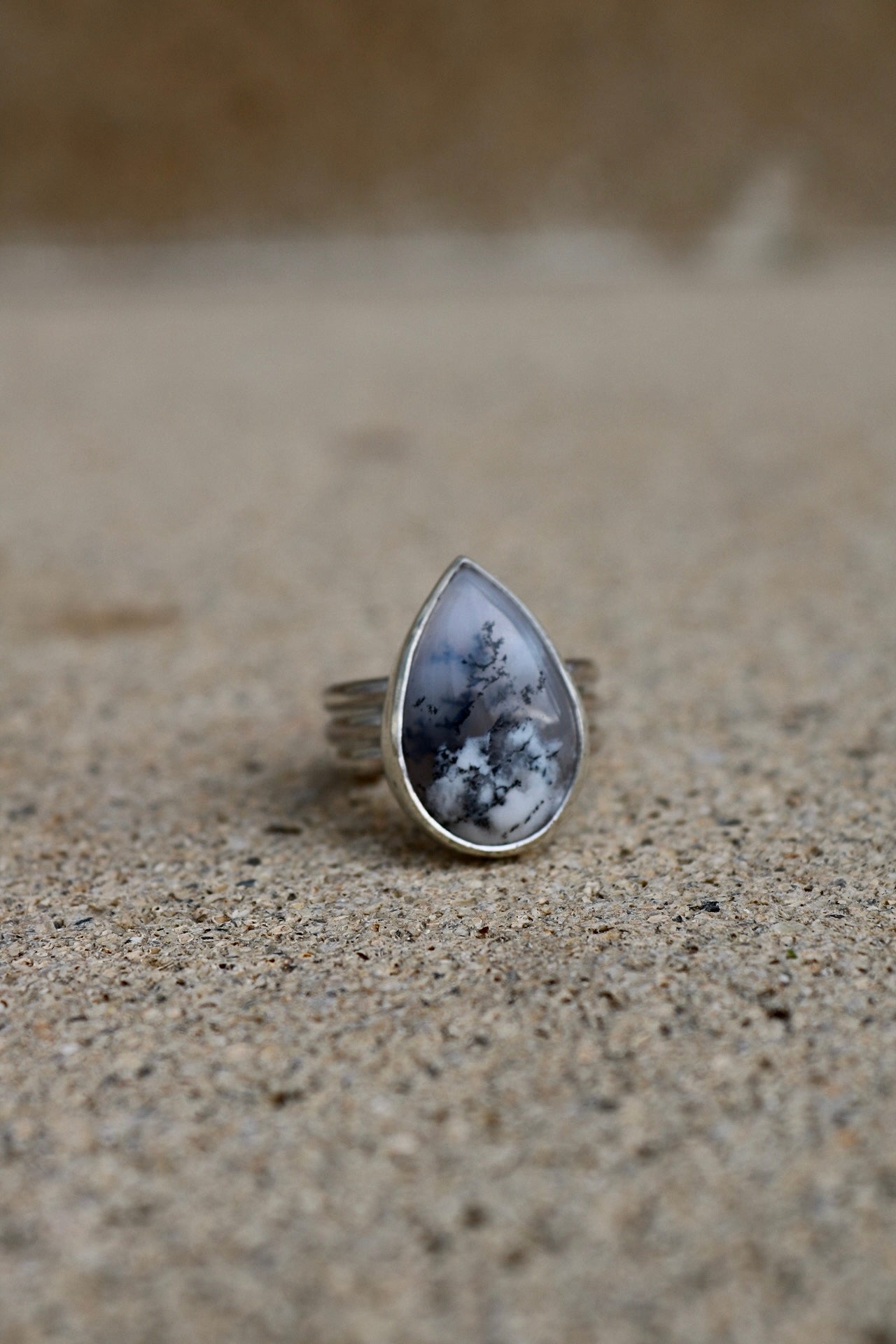 Dendritic Opal Silver Ring (7.0)