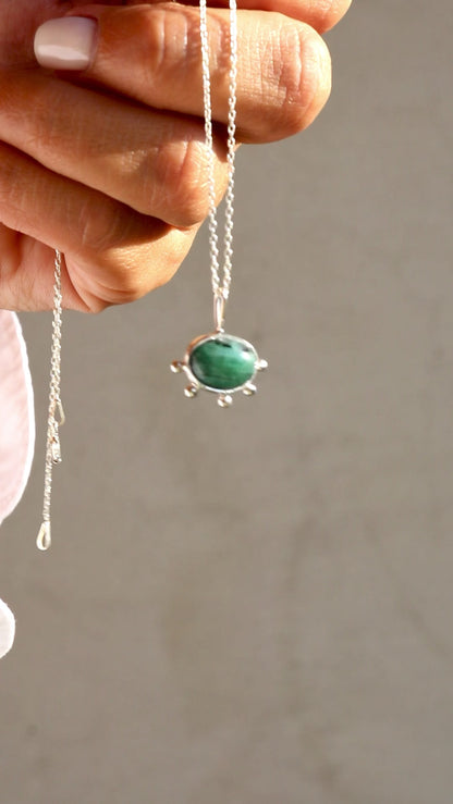 Emerald Silver Pendant Balls