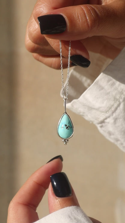 Kazakh Turquoise Silver Pendant
