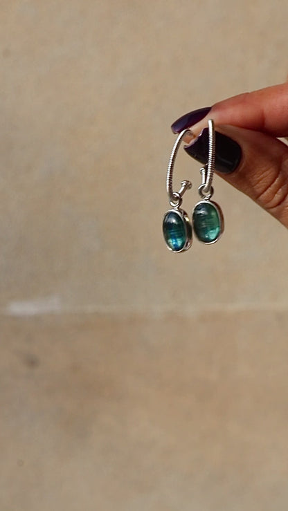 Silver earrings with kyanite charms